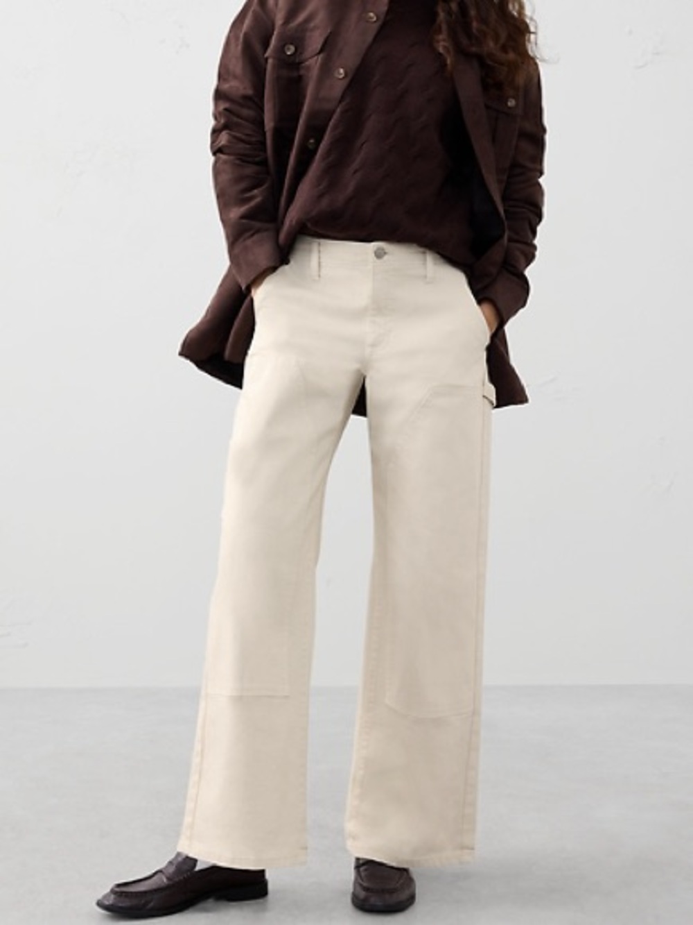 LIKE NEW Banana Republic Cream Mid-Rise Straight Carpenter Jeans